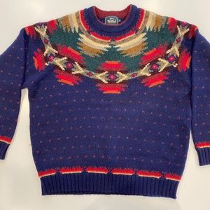 Vintage Woolrich Men's Nordic/Fair Isle Sweater